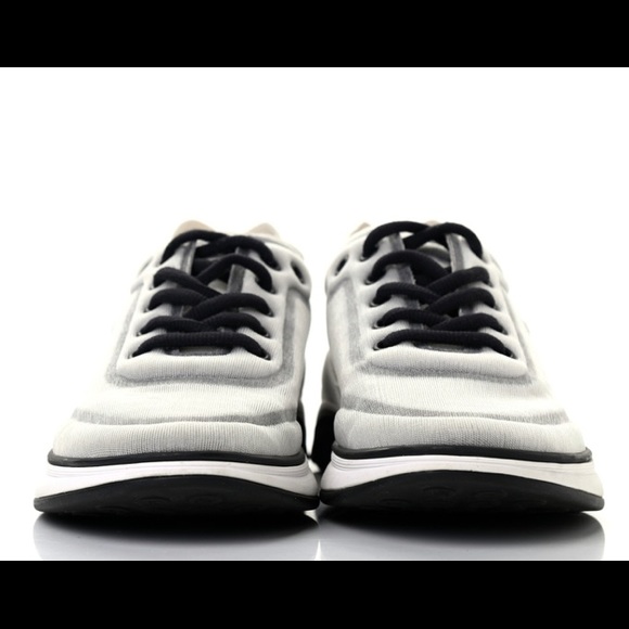 Chanel white and black mesh fashion sneakers - Picture 4 of 10